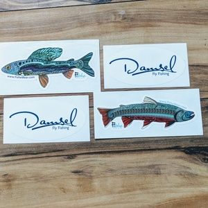 Girls fly fishing stickers